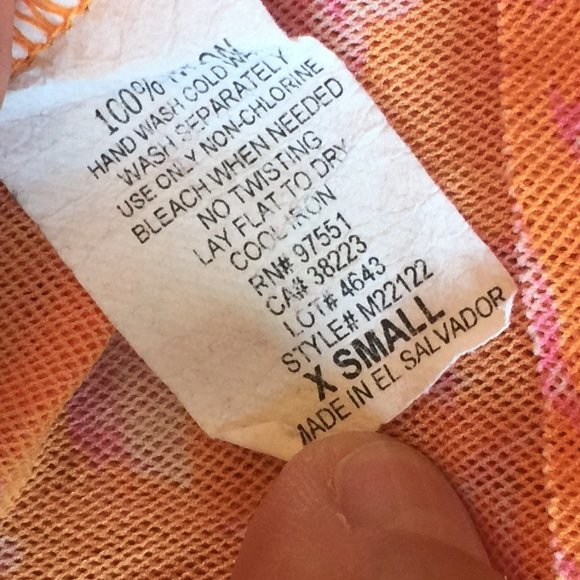 Piper & Sparrow raw hem mesh wrap top XS sleeveless apricot orange - Picture 8 of 13